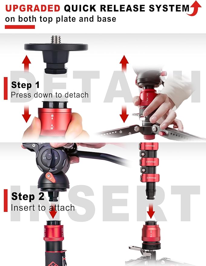 IFOOTAGE Camera Monopod Cobra 3 A180F, 71" Aluminum Professional Video Monopod with Tripod Base, Max Load 10KG