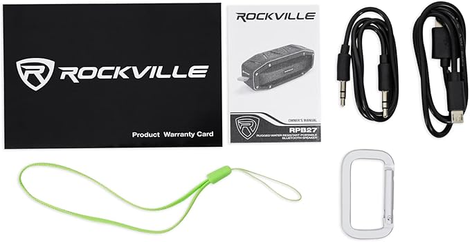 Rockville RPB27 20w Rugged Portable Waterproof Bluetooth Speaker w Bumping Bass!