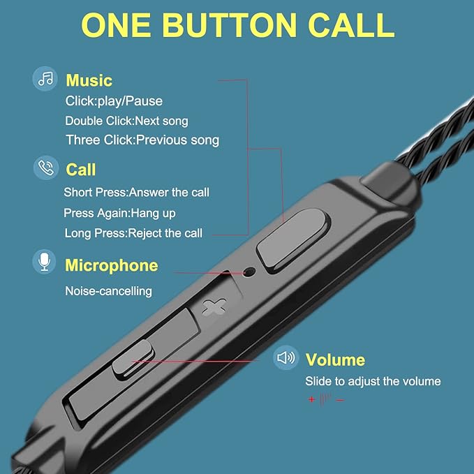 6Pack Earbuds Headphones Wired with Microphone，in-Ear Earbuds,Noise Isolating,Powerful Heavy Bass, Earphones Compatible with iPhone, iPod, iPad, MP3, Laptops, and Most 3.5mm Jack