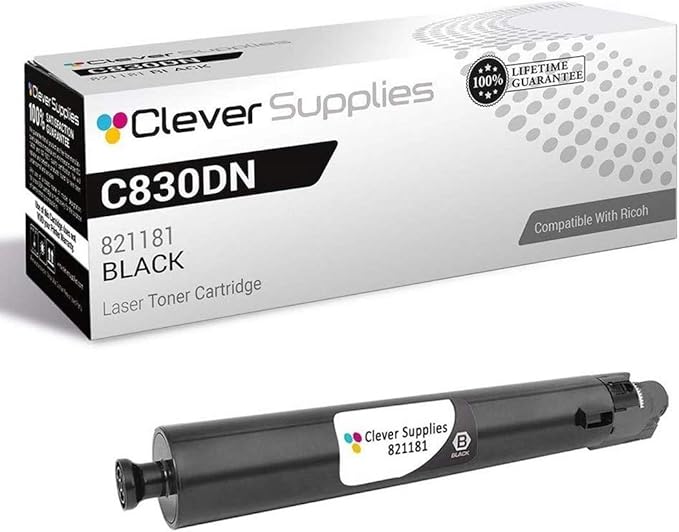 CS Replacement Toner Cartridge Compatible with Ricoh Aficio SP C830DN 821181 Black Color Black