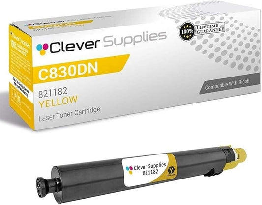 CS Replacement Toner Cartridge Compatible with Ricoh Aficio SP C830DN 821182 Yellow Color Yellow