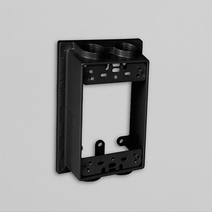 TayMac SE450Z Weatherproof Box Extension, 1-Gang, (4) 1/2-Inch Outlets, Bronze