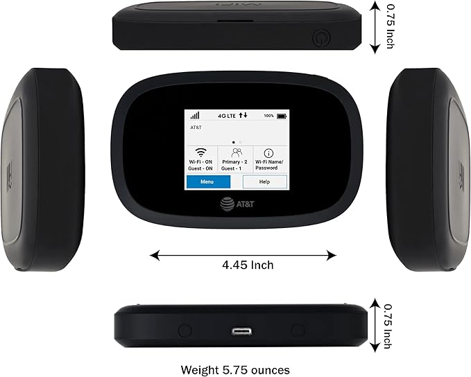 AT&T Wireless Hotspot Pocket WiFi 4G LTE MiFi 8000 | Free VPN Mobile Hotspot for Travel | 4G Mobile Portable WiFi | Unlocked Globally | Near 5G Speed up to 1200 Mbps | EVDO-LINK Bundle AT&T Sim Card