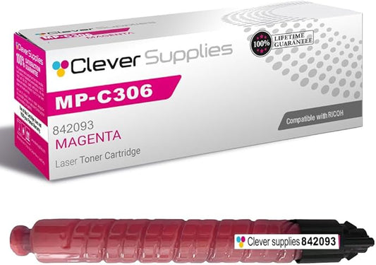 Clever Supplies CS Replacement Compatible with Ricoh MP-C306 Toner Cartridge 842093 to use with MPC307 MPC406 (Magenta, 1-Pack)