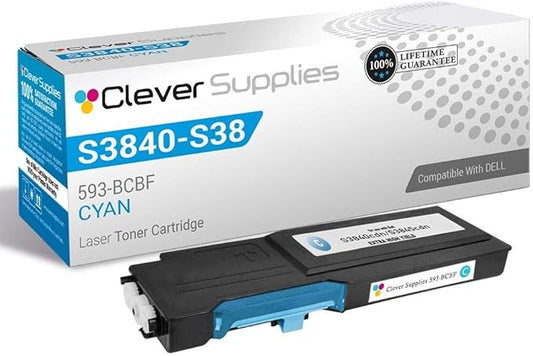 CS Replacement Toner Cartridge Compatible with Dell S3840 593-BCBF Cyan S3840CDN S3845CDN