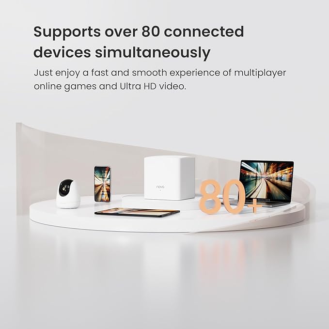 Tenda Nova Mesh WiFi System MW5G - Covers up to 2500 sq.ft - AC1200 Whole Home WiFi Mesh System - Gigabit Mesh Router for 80 Devices - Dual-Band Mesh Network to Replace Router and Extender - 2-Pack