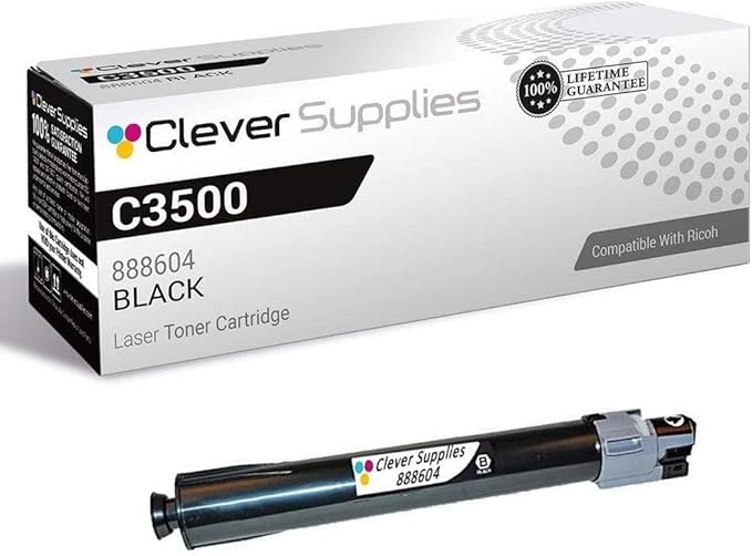 CS Replacement Toner Cartridge Compatible with Ricoh C3500 888604 Black Aficio C3500 Aficio C4500 Aficio MP C3500 Aficio MP C3500 SPF Aficio MP C4500 Aficio MP C4500 SPF DSc535 DSc545 Black