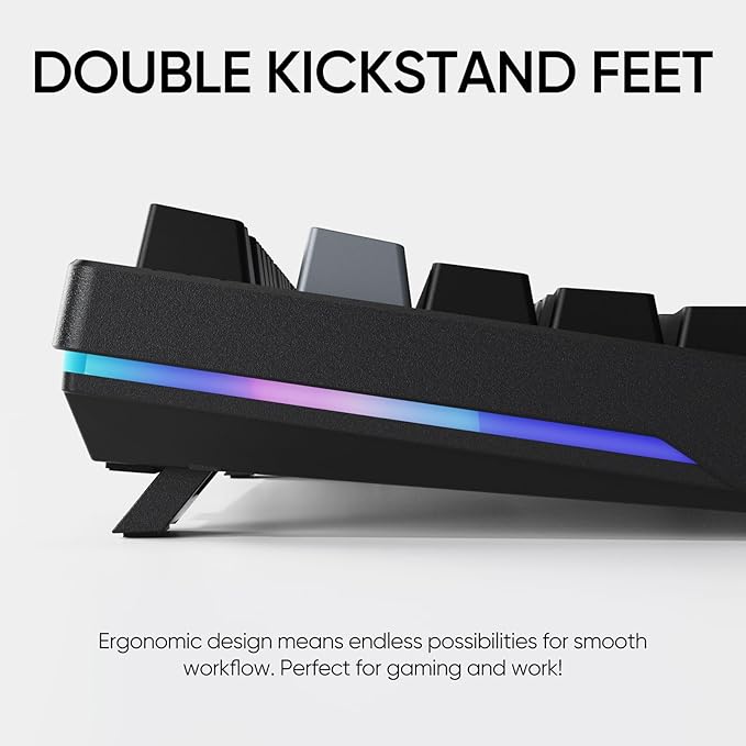 ARZOPA 75% Mechanical Gaming Keyboard Wired, Rainbow Backlit 81 Keys, Gasket Mount, Linear Red Switch, Compact, Volume Knob