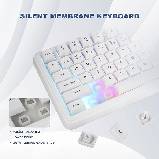 HUO JI 99 Keys RGB Wired Gaming Keyboard with Number Pad Knob,Mechanical Feeling Gaming Keyboard with Multimedia Keys,One-Touch Backlit, Anti-Ghosting, Compatible with PC, Mac, PS4/5, Xbox