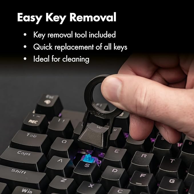 Scorpion V1 Wired Mechanical Gaming Keyboard - USB-A W/USB-C Connection Adaptor – Tactile & Clicky – Brilliant RGB Lighting Customizable Keys & Multimedia Function 104 Keys