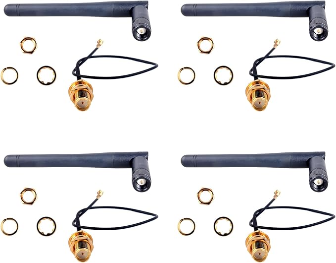 4PCS 2.4G 3DBI WiFi Antenna with 16cm Extended Cable U.FL to Female SMA for Arduino CC3000 ESP8266