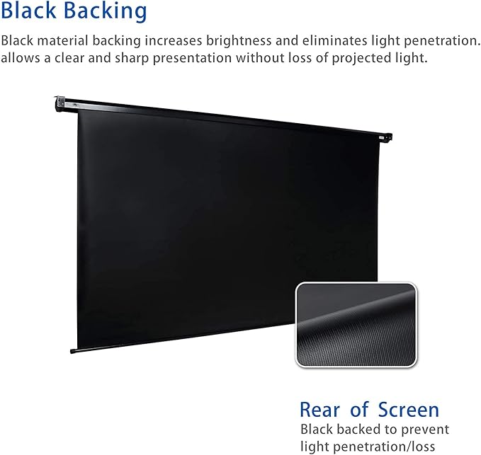Kayle 120" Motorized Projector Screen Electric Diagonal Automatic Projection 4:3 HD Movies Screen for Home Theater Presentation Education Outdoor Indoor W/Remote Control and Wall/Ceiling Mount (Black)