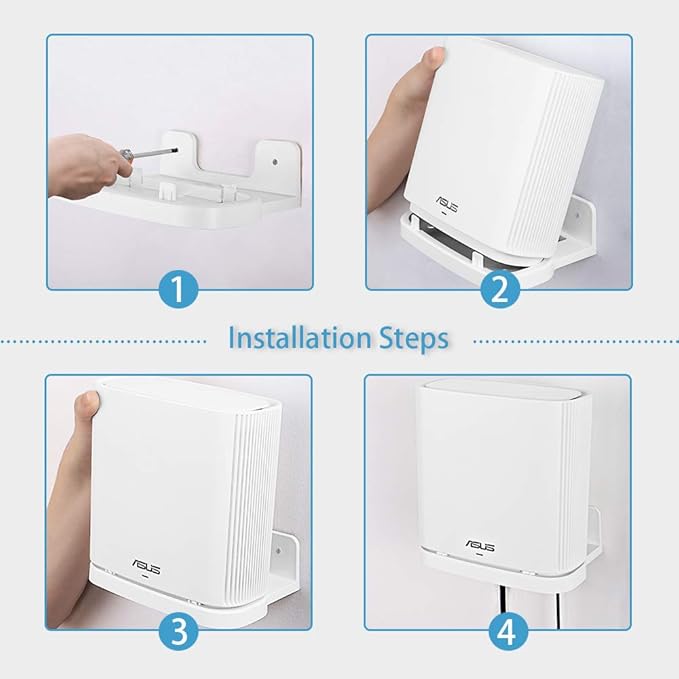 Wall Mount Holder for ASUS ZenWiFi AX AC (XT8 CT8 XT9) Whole-Home Tri-Band Mesh System WiFi 6 System Wall Bracket Hanger Stand Compatible with ASUS ZenWiFi AX AC (White 1Pack)