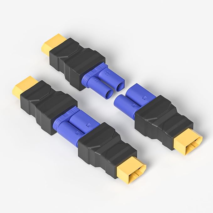 Goupchn XT60 Male to EC5 Male Connector Adapter Wireless Converter 4PCS for RC FPV Drone Car Lipo Battery Charger ESC