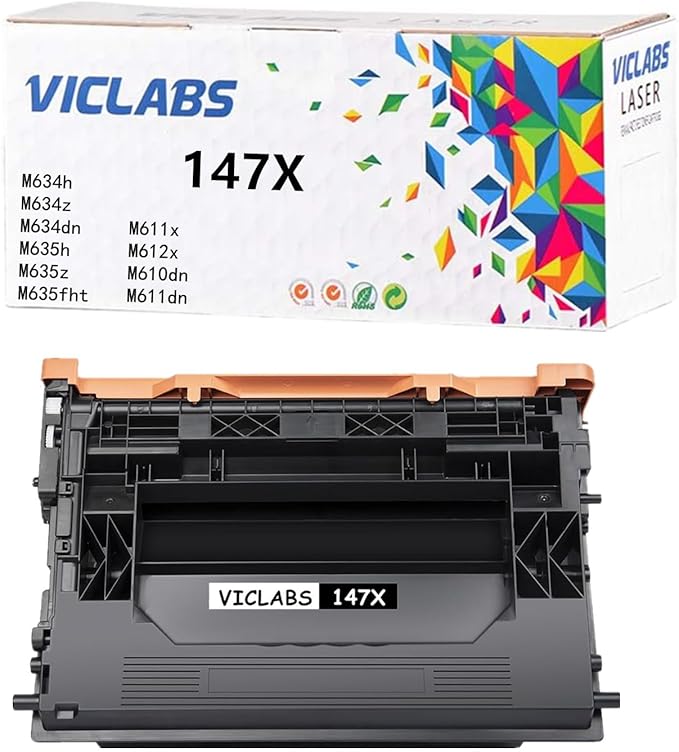 147X W1470X Toner Cartridge(with chip) Replacement for HP Laser Jet Enterprise M634h M634z M634dn M635h M635z M635fht M611x M612x M610dn M611dn Printer (1-Pack)