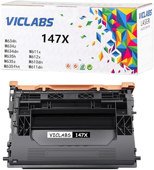 147X W1470X Toner Cartridge(with chip) Replacement for HP Laser Jet Enterprise M634h M634z M634dn M635h M635z M635fht M611x M612x M610dn M611dn Printer (1-Pack)