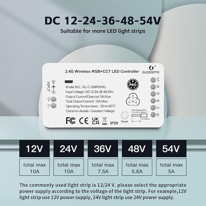 ZigBee 3.0 RGBCCT LED Strip Controller Pro RGB Color and Warm White Cold White Light Mix PWM Dimming Smart Phone App Voice Control Work with Hub Bridge (ZigBee Hub Required)