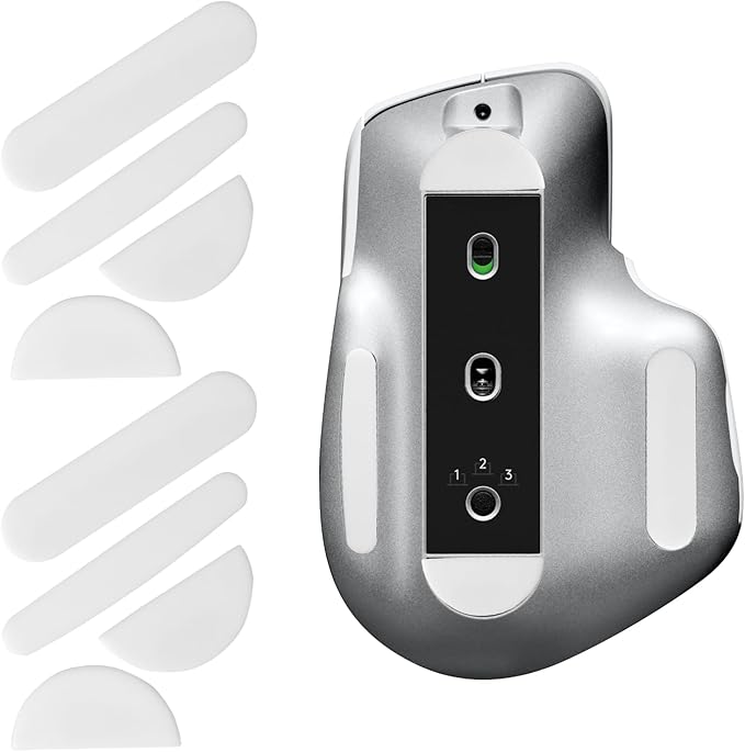2 Pack MX Master 3/3S Wireless Gaming Mouse Feet Sliding Stickers, Wear-Resistant Smooth Mice Glass Skates Pad Compatible with Logitech Mouse Feet Replacement (Glide Mice Skates, White PTFE)