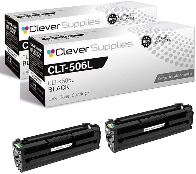 CS Replacement Toner Cartridge Compatible with Samsung CLT-506L CLT-K506L Black CLP-680ND CLX-6260FD CLX-6260FW 2 Set TonerCartridge