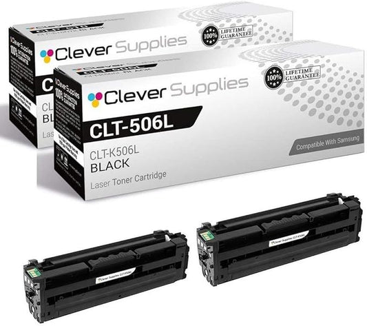 CS Replacement Toner Cartridge Compatible with Samsung CLT-506L CLT-K506L Black CLP-680ND CLX-6260FD CLX-6260FW 2 Set TonerCartridge
