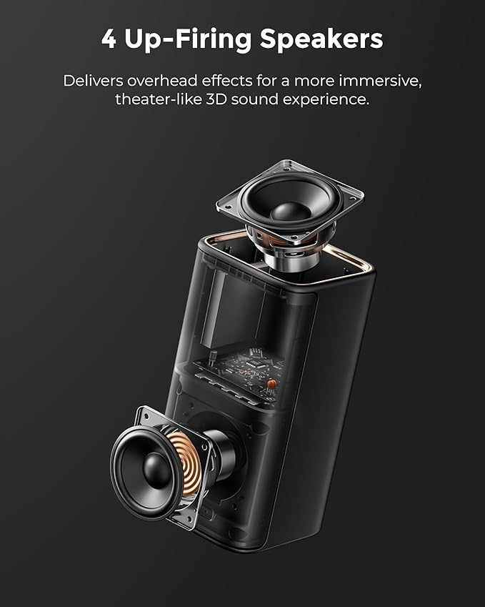 ULTIMEA Skywave X70 7.1.4ch Professional Wireless Surround Sound System for TV w/Dolby Atmos, 980W Sound Bar with 10" Wireless Subwoofer, 20Hz Low Frequency, GaN Amplifier, 4K HDR Pass-Through