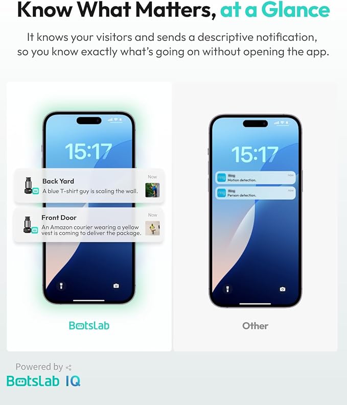 BOTSLAB Security Cameras Wireless Outdoor, 4 Cam-Kit with HomeBase, 4K Color Night Vision, Solar Security Camera System with 360° Pan&Tilt, No Monthly Fee, 32GB Local Storage Up to 16TB,AI Recognition