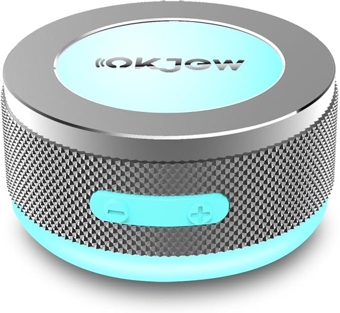 Bone Conduction Speaker Bluetooth Vibrating Speakers with Colorful LED Lights Portable Surface-Adsorption Speakers for Unique Sound Effects Ideal for Home, Outdoor and Party Use (Grey)