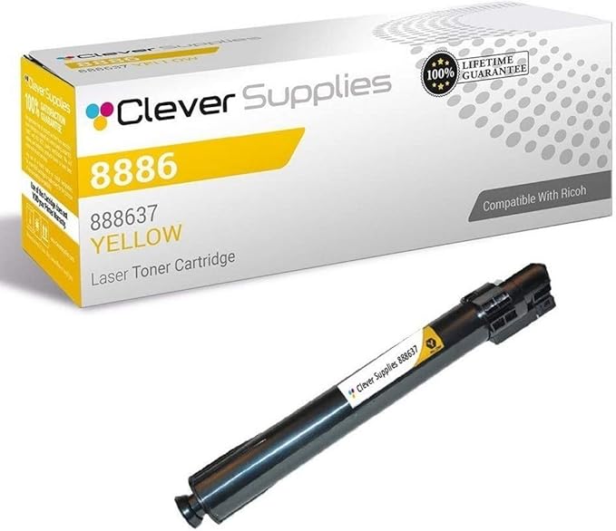CS Replacement Toner Cartridge Compatible with Ricoh C2000 888637 Yellow Color Laser Aficio C2000 Aficio C2500 Aficio C3000 DSc525 DSc530 LC435 LC440 LD430C LDC425c C2525 C3030 Yellow