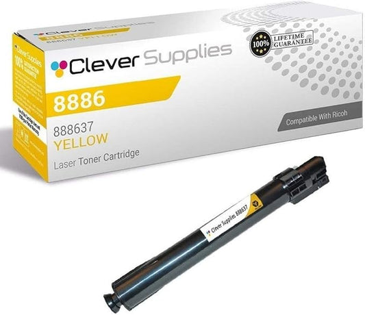 CS Replacement Toner Cartridge Compatible with Ricoh C2000 888637 Yellow Color Laser Aficio C2000 Aficio C2500 Aficio C3000 DSc525 DSc530 LC435 LC440 LD430C LDC425c C2525 C3030 Yellow