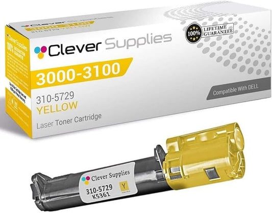 CS Replacement Toner Cartridge Compatible with Dell 3000 310-5729 Yellow 3000 3000cn 3100 3100cn 4000 Page Yield