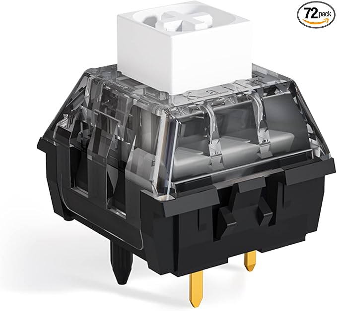 Kailh Box White V2 Switch for Mechanical Gaming Keyboard, 5 Pin Clicky Switch （Box V2 White,72PCS）