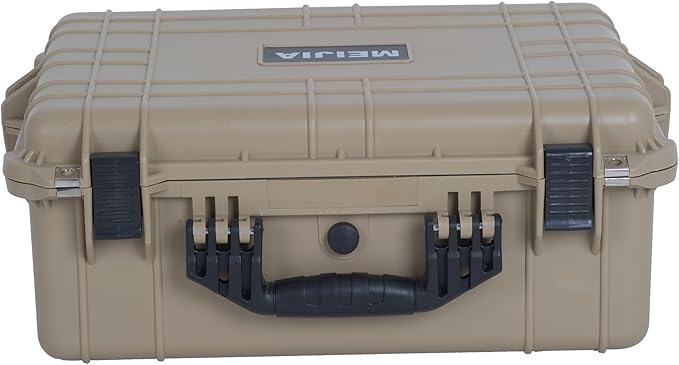MEIJIA Portable All Weather Waterproof Protective Hard Case,Compact Camera Case with Customizable Fit Foam,Fit Use of Drones,Camera,Equipments, 20.62 x16.85x8.11inches(Desert Tan)