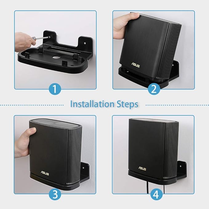 Wall Mount Holder for ASUS ZenWiFi AX AC (XT8 CT8 XT9) Whole-Home Tri-Band Mesh System WiFi 6 System Wall Bracket Hanger Stand Compatible with ASUS ZenWiFi AX AC (Black 1Pack)