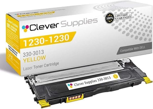 CS Replacement Toner Cartridge Compatible with Dell 1235 330-3013 Yellow 1230 1230c 1230cn 1235 1235c 1235cn Color 1000 Page Yield
