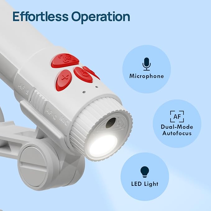INSWAN INS-3 Handheld Webcam/USB Document Camera for Classroom, Built-in Mic, Light, Auto Focus, Windows, Mac OS, iPad OS, Chromebook for Close-up Demo, Distance Learning, Web Conferencing, IWBs