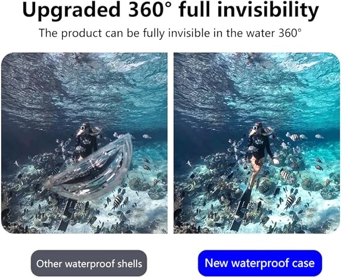 Waterproof Case/Invisible Dive Case for Insta 360 ONE X5,Supports 60M/196 FT Underwater Scuba Snorkeling Deep Diving with Bracket Accessories