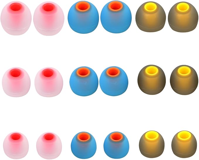 Silicone Replacement Earbud Tips Earbud Covers Ear Tips Fit for in-Ear Headphones (Inner Hole 3.8mm -5.1mm) Earbud Replacement Tips 9 Pairs