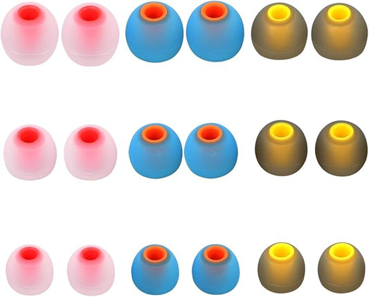 Silicone Replacement Earbud Tips Earbud Covers Ear Tips Fit for in-Ear Headphones (Inner Hole 3.8mm -5.1mm) Earbud Replacement Tips 9 Pairs