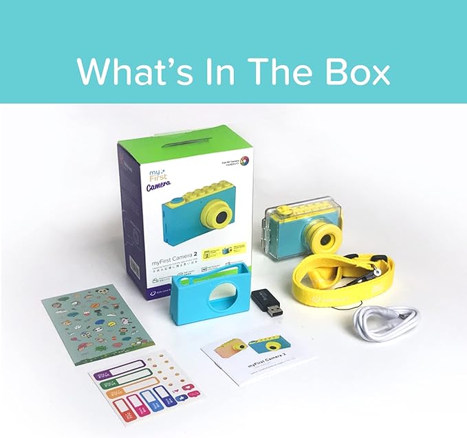 myFirst Camera 2 - Kids Action and Underwater Camera, 8MP 1080P HD Video, Webcam, for Toddler, Tripod Mount, MicroSD Card, Neck Lanyard, Christmas or Birthday Gift for Kids 3-12 (Blue)