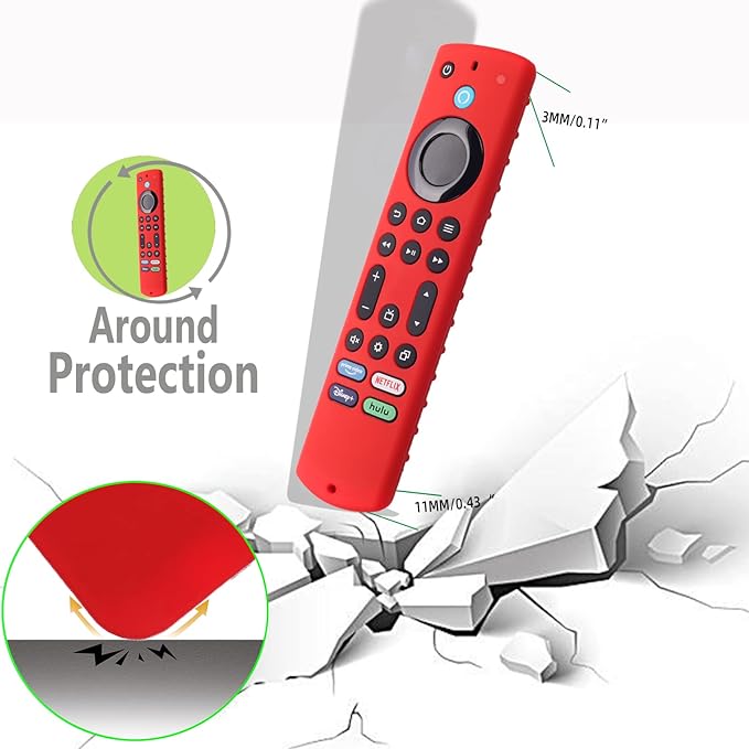 6.2 Inch Silicone Cover for 2023 Fire TV Stick 4K Max 2nd/Fir TV Omni Series/FireTV 4-Series Remote,Toshiba/Insignia FirTV Remote Cover with Lanyard(Black)