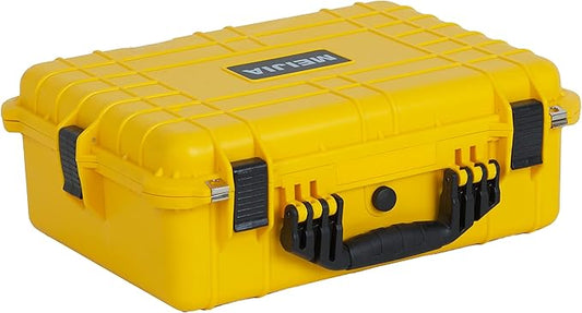 MEIJIA Portable Waterproof Protective Case,Hard Camera Case,Customized Fit Foam Inserted, Elegant Black,Fit for Camera, Equipments, Lens,Drones(Black)