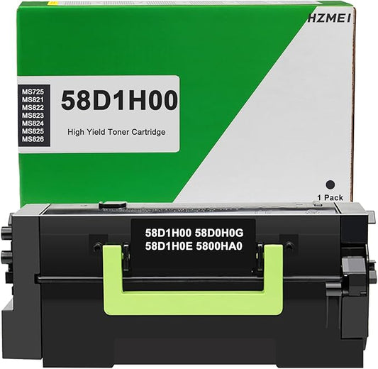 58D1H00 Toner Cartridge High Yield 58D1H00 58D0H0G 58D1H0E 5800HA0 Toner for Lexmark MS725 MS821 MS822 MS823 MS824 MS825 MS826 MX721 MX722 MX725 MX822 MX824 MX826 Laser Printer 15,000 Pages