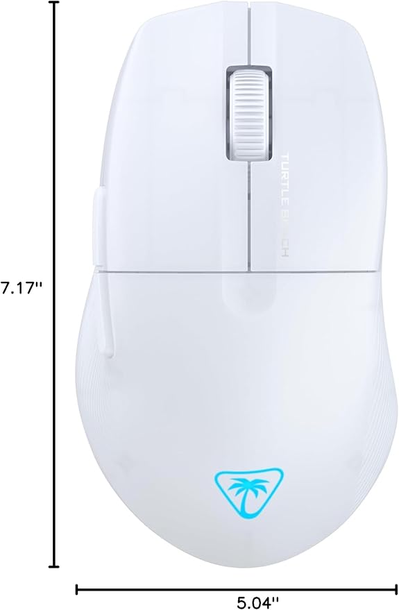 Turtle Beach Pure Air - Ultra-Light Wireless Ergonomic RGB Gaming Mouse, 26K DPI Optical Sensor, 125 Hour Battery, Dual Wireless System, Titan Optical Switches, Bluetooth, RGB Illumination - White