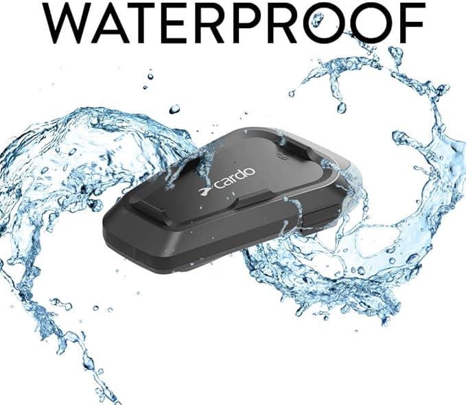 Cardo Systems Spirit HD Motorcycle Bluetooth Communication Headset, 2-Way Bluetooth, Thin 40mm Speakers, Waterproof, Universal Connectivity - Single Pack