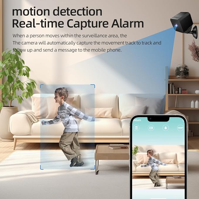 2025 Upgraded 1080P Security Camera Wireless Indoor,Home Camera for Pet,Suitable for Home Offices, Indoor Cam with Night Vision, for Indoo and Outdoor Safety,Real Time Record Surveillance-F1