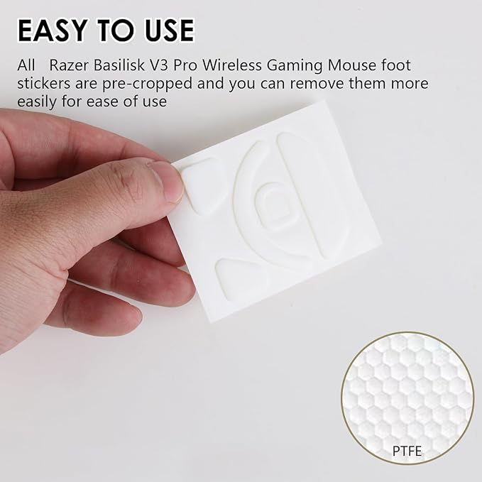 2 Pack V3 Pro Wireless Gaming Mouse Feet Sliding Stickers, Mice Glass Skates Pad, Replacement Glide Stickers for Smooth Control and Precision on Any Gaming Surface (Glide Mice Skates, PTFE)