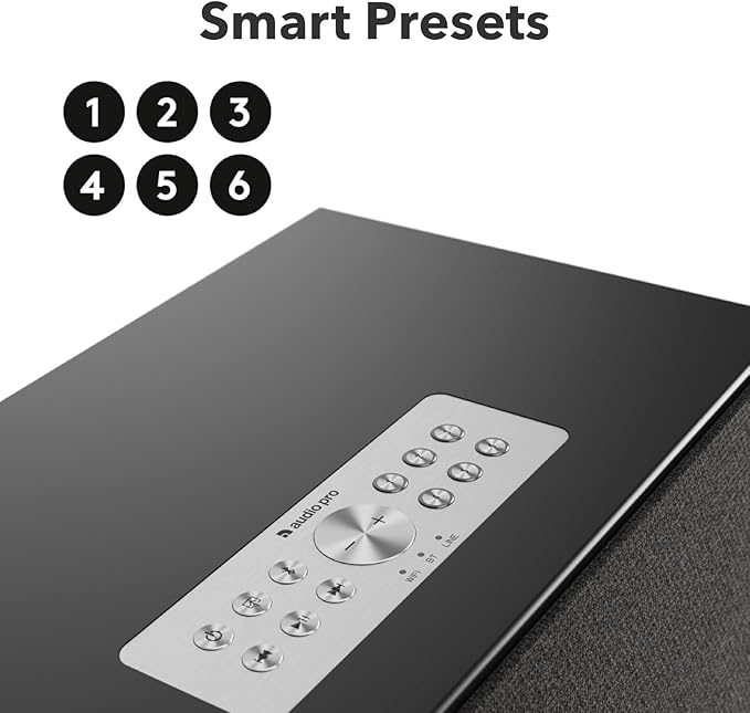 Audio Pro C10 MKII Wireless Speaker, WiiM Edition | High-Fidelity Sound, Multi-Room, Bluetooth, Wi-Fi | Compatible with AirPlay 2, Google Cast, Siri, WiiM Home App, Stream Spotify, TIDAL & More, Black