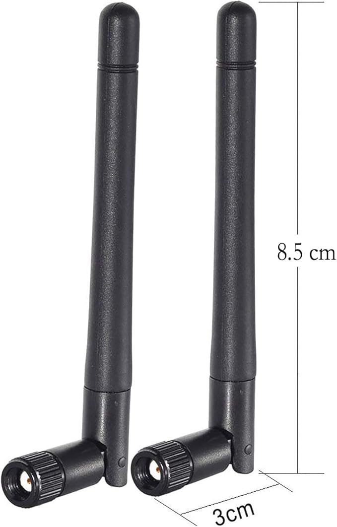 Bingfu Dual Band WiFi 2.4GHz 5GHz 5.8GHz 3dBi MIMO RP-SMA Male Bluetooth Antenna (2-Pack) for PC Computer WiFi Router Wireless Network Card USB Adapter Security IP Camera Video Surveillance Monitor