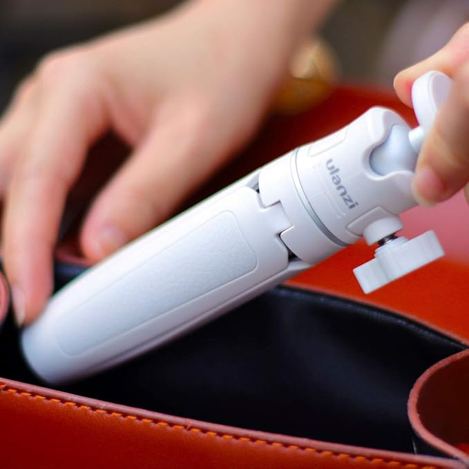 MT-08 White Mini Tripod for Camera,1/4" Screw Universal Portable Camera Tripod Compatible with DJI OSMO Pocket 3/OSMO 360/Insta360 x5/iPhone/Sony/Canon, Extendable Handheld Video Shooting Vlog Stand