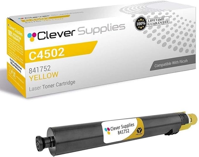 CS Replacement Toner Cartridge Compatible with Ricoh C4502 841752 Yellow Color Laser Aficio MP C4502 Aficio MP C4502A Aficio MP C5502 Aficio MP C5502A Yellow